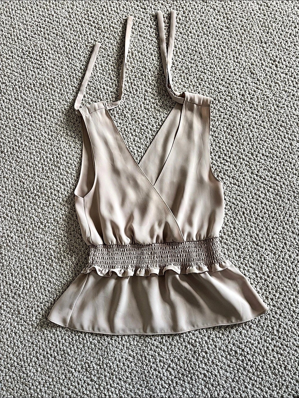 Amanda Uprichard Wrap Peplum Cami in Cream